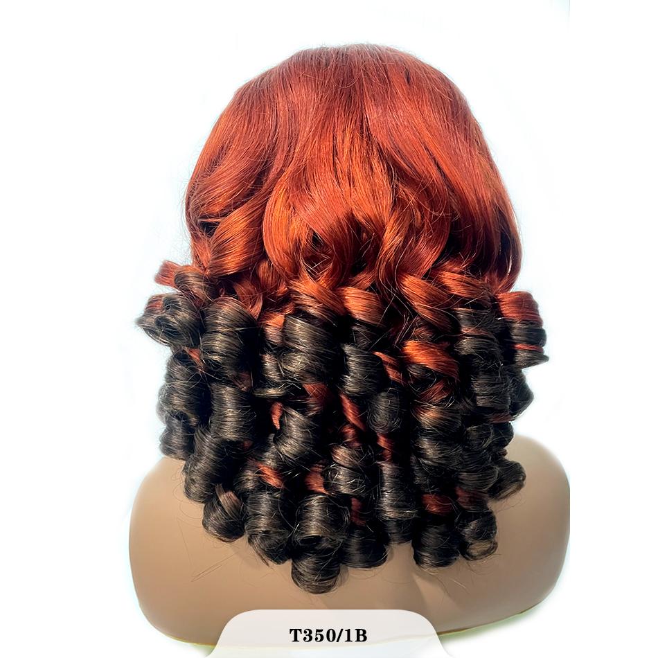 100% Vietnamese Raw Hair Wigs 250 Density Ombre Double Drawn Bouncy Curly Loose Wave 13x4 HD Lace