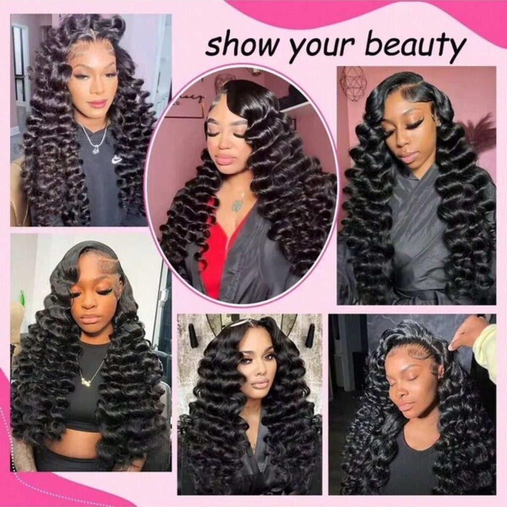 Loose Deep Wear And Go Glueless 5x5 13x6 HD Transparent Lace Front Wigs Pre Plucked Brazilian Human