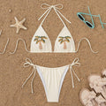 Beading Coconut Tree Ornament Swimwear Halter String Triangle Sexy Bikinis Sets Micro Thong Swimsuit