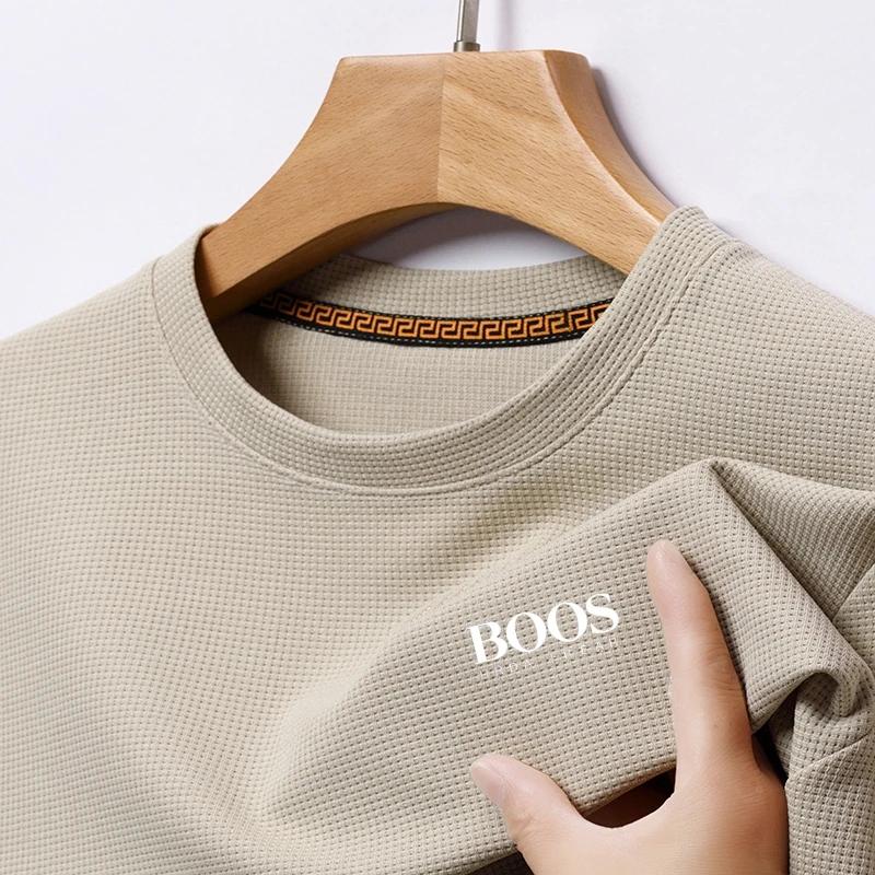 Embroidered New Summer Comfortable Round Neck Short Sleeved T-shirt Mens Casual and Fashionable