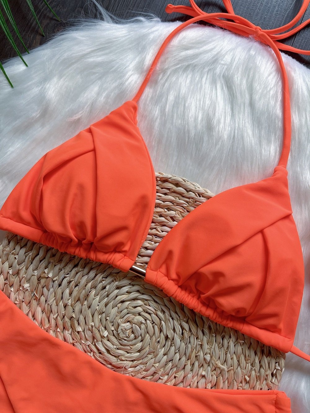 Sexy Folds Bikini Set Solid Micro Bikinis Women Swimsuit Female Triangle Swimwear Beach Wear Bathing