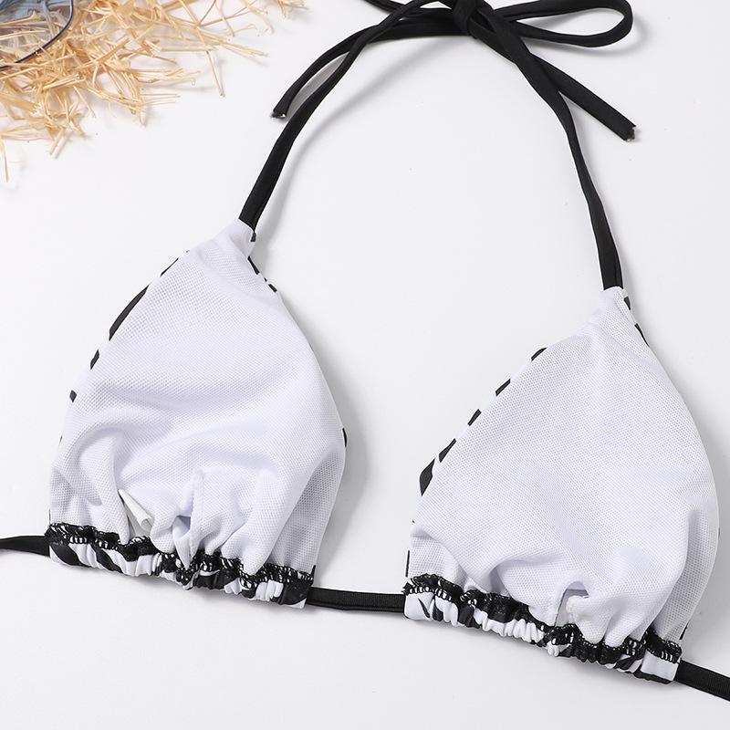Zebra Striped String Halter Micro Bikini Thong Sexy Swimsuit Women 2026 Mini Swimwear Bathing Suit