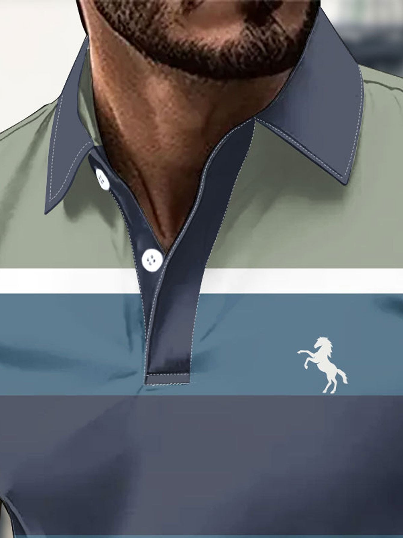 2026 Summer New Mens Polo Shirt - 3D Stripes Patchwork Print Shirt - Casual Fashionable Comfortable