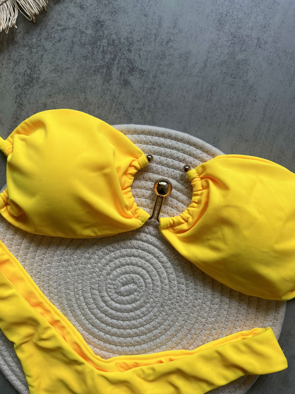 Sexy U Shaped Bandeau Bikinis Sets Mujer Strapless Swimwear Women Gold Swimsuit Bathing Suit