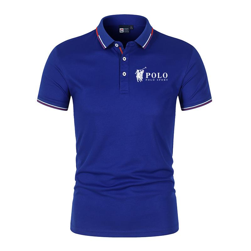 Mens premium summer polo shirt quick drying breathable casual business fashion sports short sleeved
