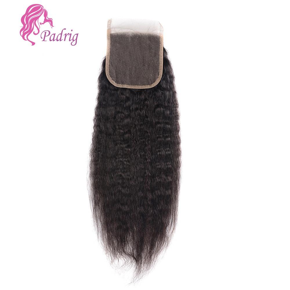 4x4 5x5 Kinky Straight Human Hair Lace Closure Brazilian Virgin Hair Pre-Plucked Transparent Swiss