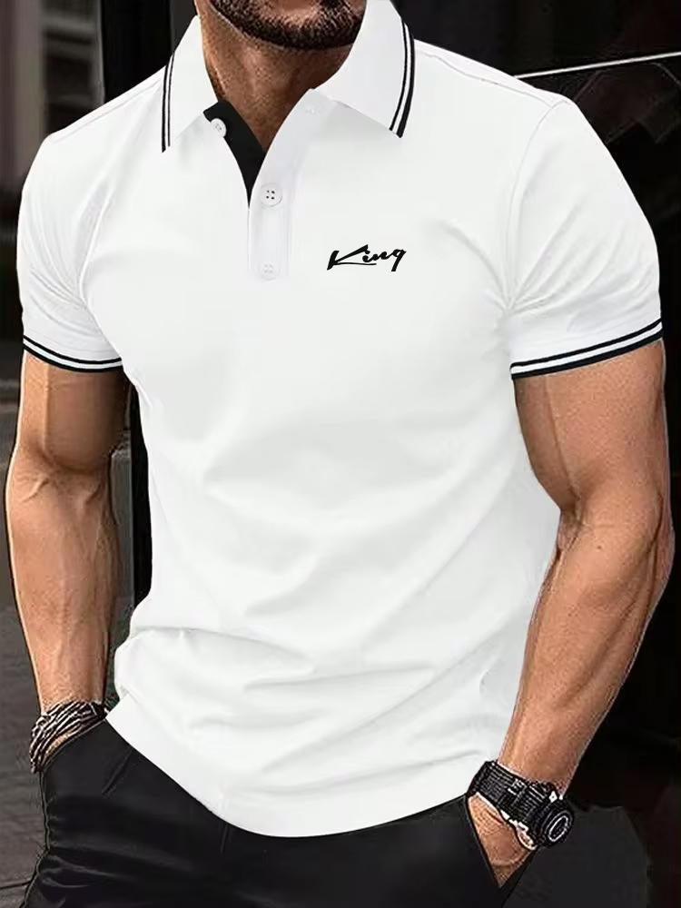 New Polyester Mens Polos Solid Color Classic Polo Shirt Men Short Sleeve Top Quality Casual Business