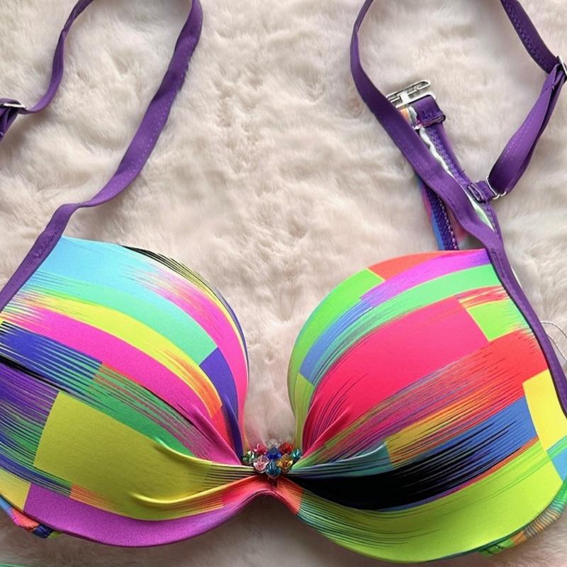 Rainbow Sexy Bikinis Female Swimsuits Women Swimwear Push Up Swim Wear Bathing Suits Brazilian