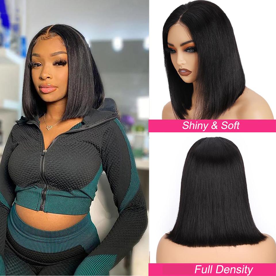 Wear and Go Glueless Wig Bob Human Hair Straight Short Bob Wig Human Hair Gluleless Wigs For