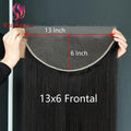 13x6 Lace Frontal Straight 100% Human Hair Transparent Lace Closure Pre-Plucked Hairline Brazilian