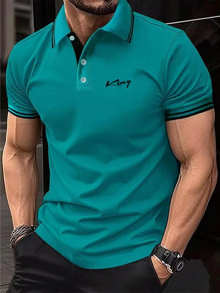 New Polyester Mens Polos Solid Color Classic Polo Shirt Men Short Sleeve Top Quality Casual Business