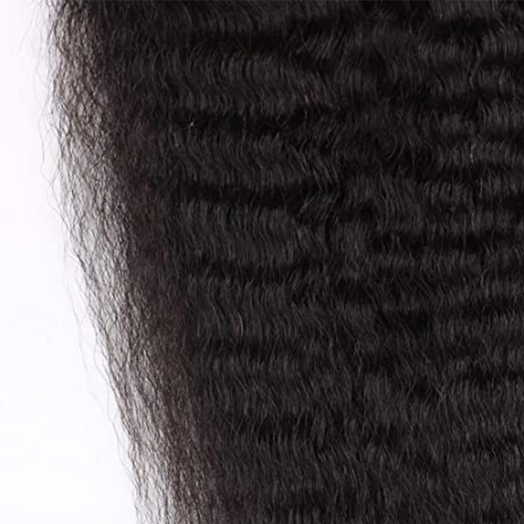 Kinky Straight 4x4 Lace Frontal Closure 100% Human Hair Yaki Straight 4x4 Lace Frontal Preplucked