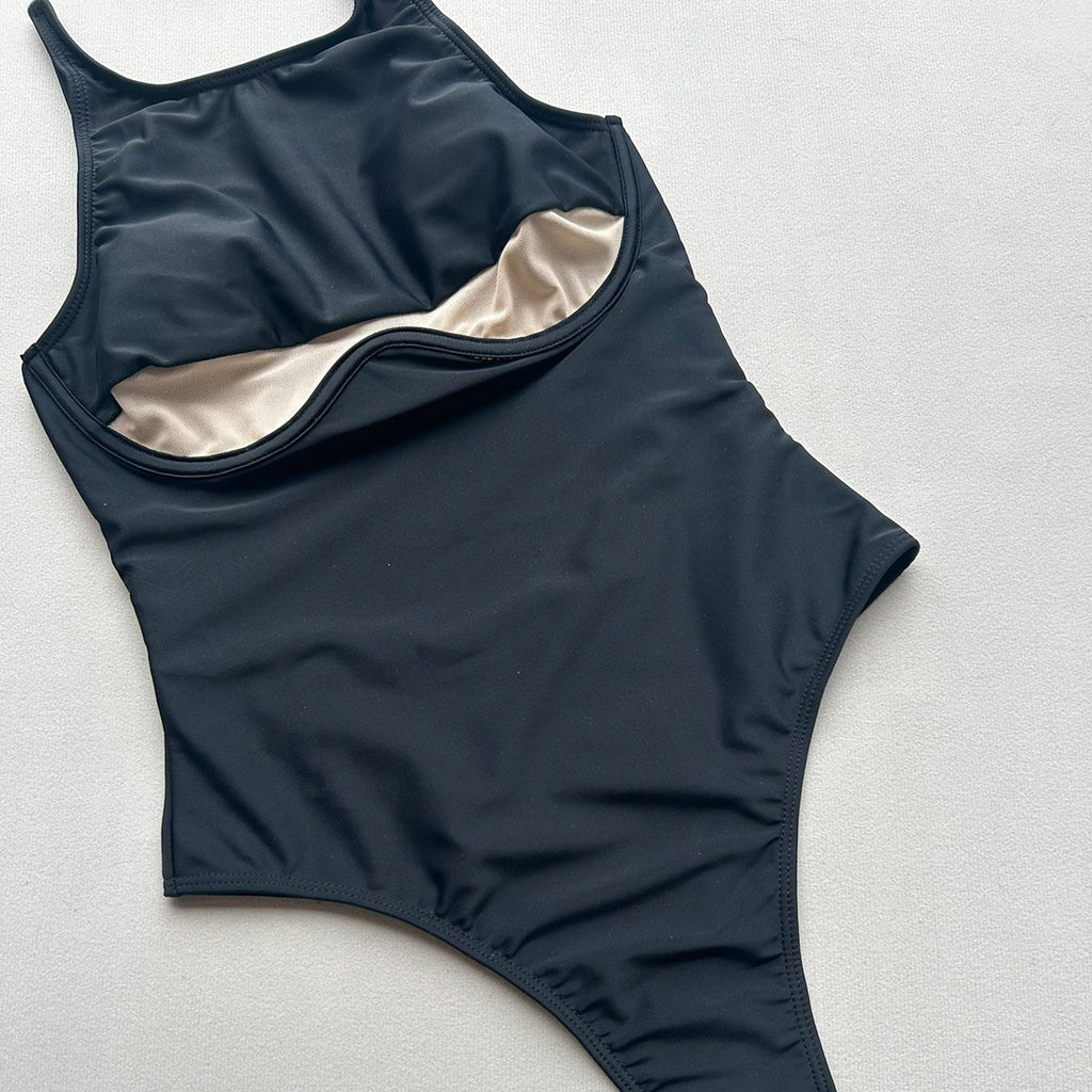 Bikini One Piece Swimsuit 2026 Vintage Black Swimwear Women Swimsuit Push Up Bathing Suit Beachwear