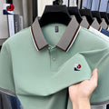 New mens high-quality ice silk short sleeved polo shirt summer fashion casual comfortable breathable