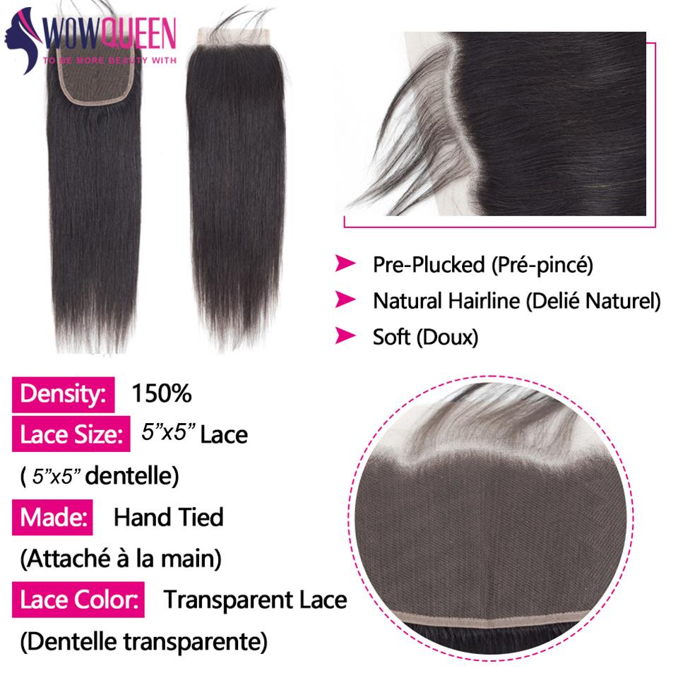 Straight 4x4 5x5 6x6 Lace Closure Only 100% Human Hair Transparent 13x4 Lace Frontal Human Hair Ear