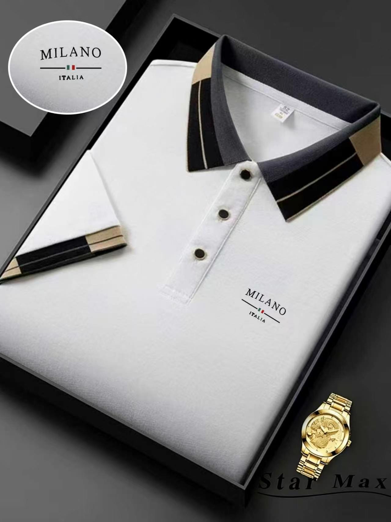 Mens luxury short sleeve polo shirt with horse embroidery Milan style summer casual t shirt men
