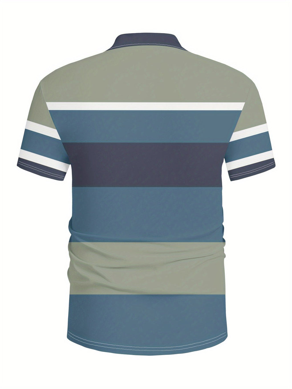 2026 Summer New Mens Polo Shirt - 3D Stripes Patchwork Print Shirt - Casual Fashionable Comfortable