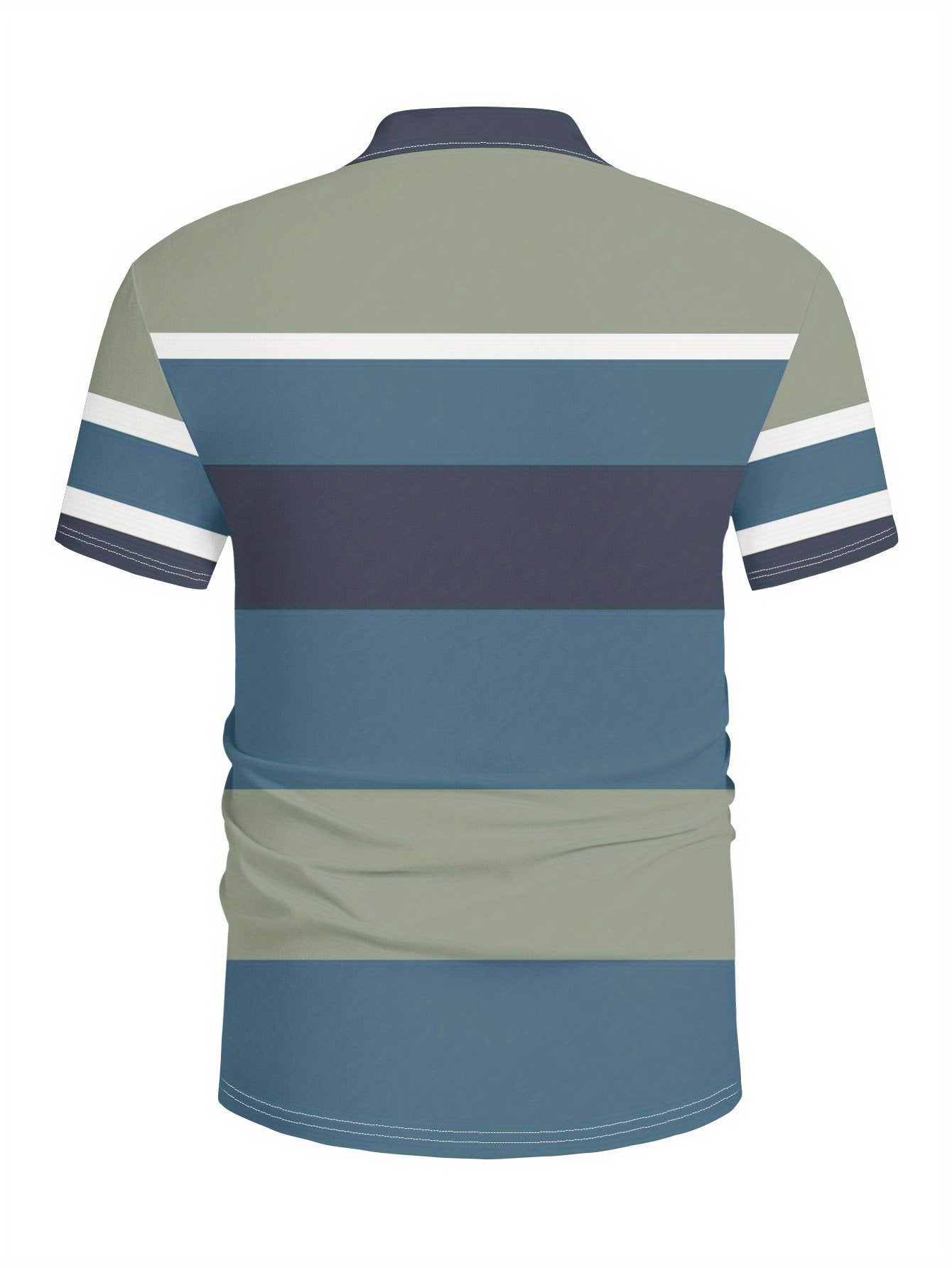 2026 Summer New Mens Polo Shirt - 3D Stripes Patchwork Print Shirt - Casual Fashionable Comfortable