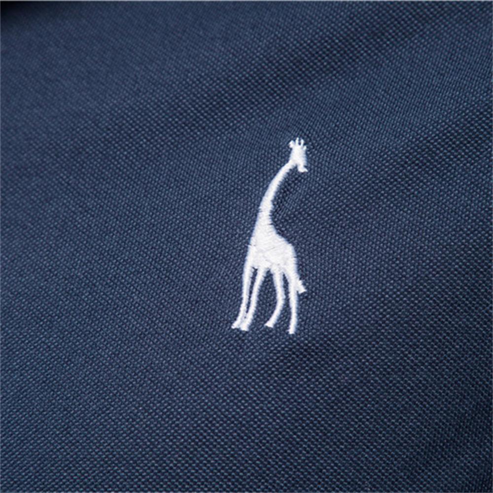 AIOPESON Cotton Mens Polos Giraffe Embroidery Short Sleeve Polo Shirts for Men High Quality Brand