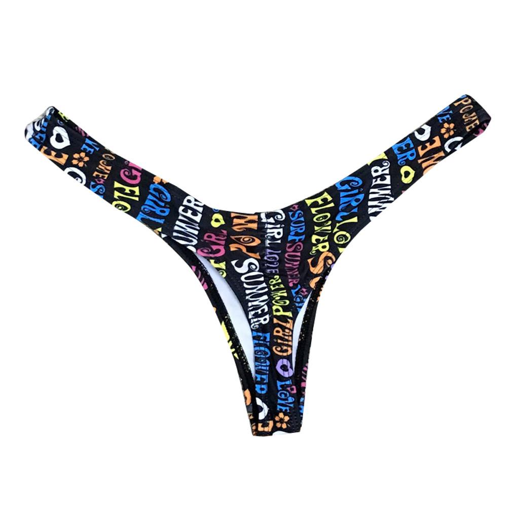 Women Brazilian Print Bikini Bottom Thong Bathing Beach Swimsuit Swimwear Bathing Suit for Women