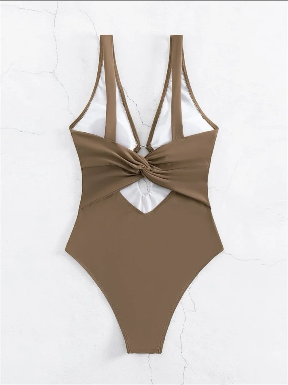 Twisted Hollow Out Bikini Micro Monokini Rings Sexy Deep-V Swimsuit Women Swimwear One-piece Beach