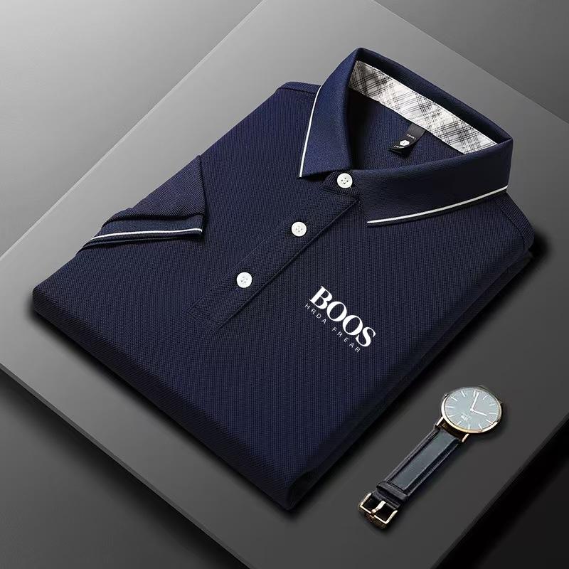 New Style Embroidered Mens High-end Summer Loose Short-sleeved POLO Shirt Casual and Fashionable Top
