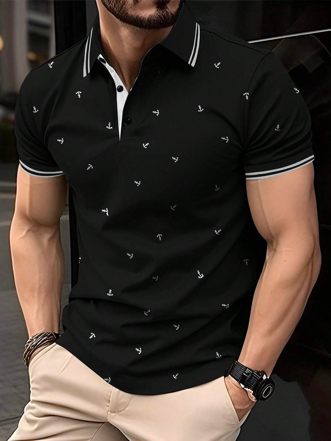 2026 Summer New Style Mens Short-Sleeved Polo Shirt with 3D Pattern Printing - Street Casual Fashion
