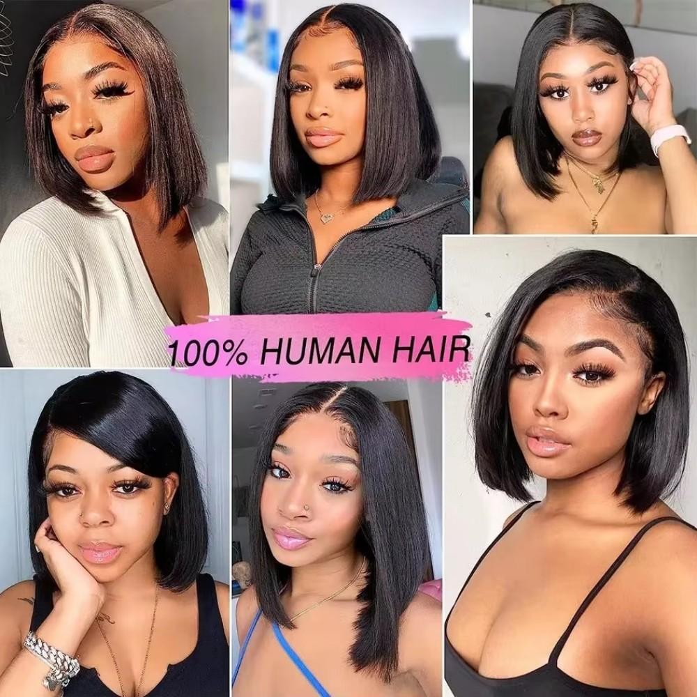 Wear and Go Glueless Wig Bob Human Hair Straight Short Bob Wig Human Hair Gluleless Wigs For
