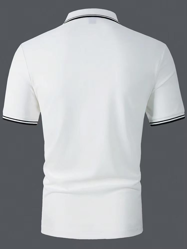 New Polyester Mens Polos Solid Color Classic Polo Shirt Men Short Sleeve Top Quality Casual Business