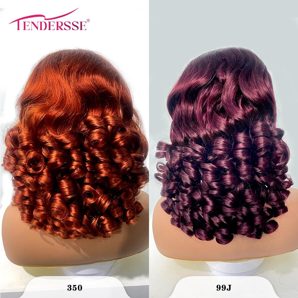 100% Vietnamese Raw Hair Wigs 250 Density Ombre Double Drawn Bouncy Curly Loose Wave 13x4 HD Lace