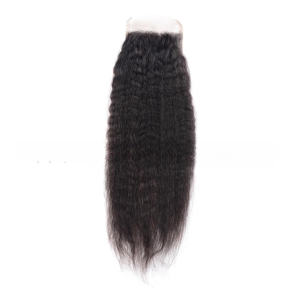 4x4 5x5 Kinky Straight Human Hair Lace Closure Brazilian Virgin Hair Pre-Plucked Transparent Swiss