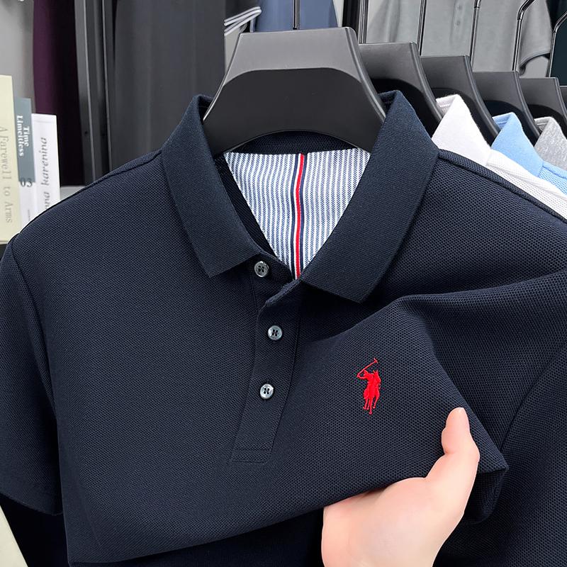 100 pure cotton short sleeved mens polo shirt summer fashion high-end brand pony embroidery golf top