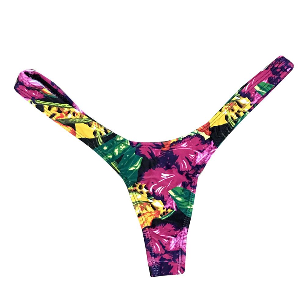 Women Brazilian Print Bikini Bottom Thong Bathing Beach Swimsuit Swimwear Bathing Suit for Women