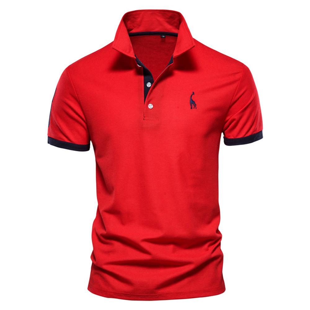 Dropshipping Polo Giraffe Shirt Men Quality Embroidery Summer Short Sleeve Polo Casual Business