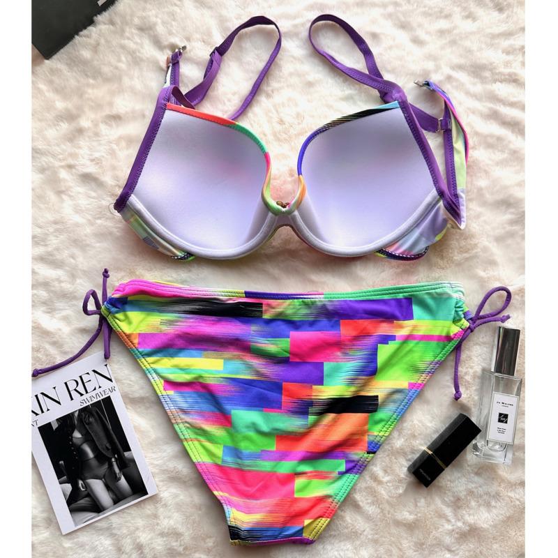 Rainbow Sexy Bikinis Female Swimsuits Women Swimwear Push Up Swim Wear Bathing Suits Brazilian