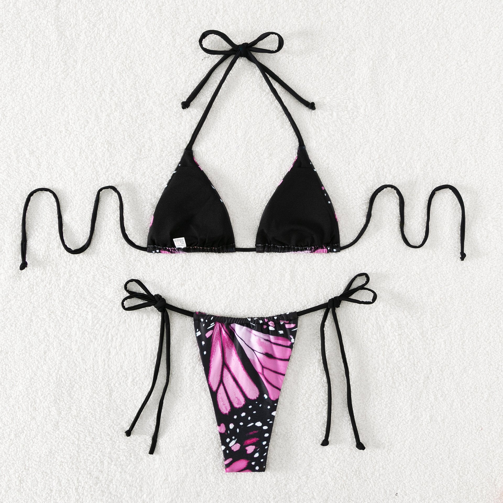 Sexy women butterfly print halter string micro bikini sets two pieces swimsuit Swimwear bathing suit