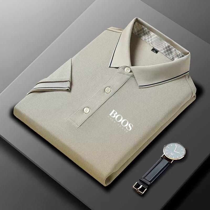 New Style Embroidered Mens High-end Summer Loose Short-sleeved POLO Shirt Casual and Fashionable Top