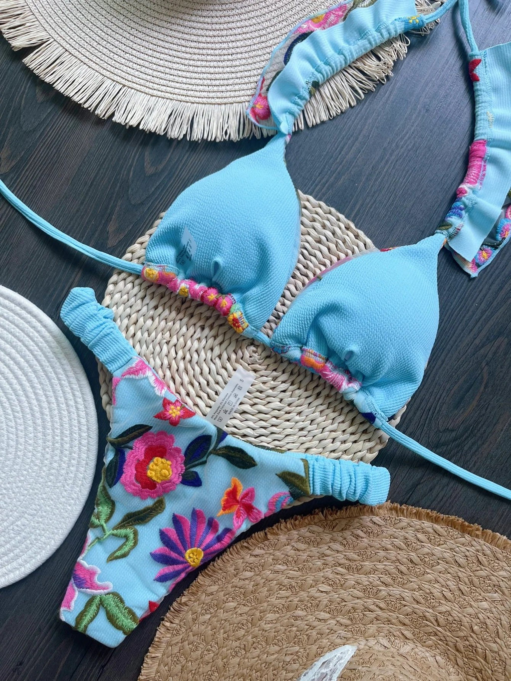 RUOTONSEPT 2026 New Sexy Handmade Embroidery Bikini Set Women's Swimsuit Triangle Swimwear Bathing