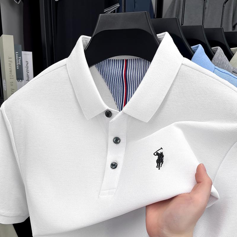 100 pure cotton short sleeved mens polo shirt summer fashion high-end brand pony embroidery golf top