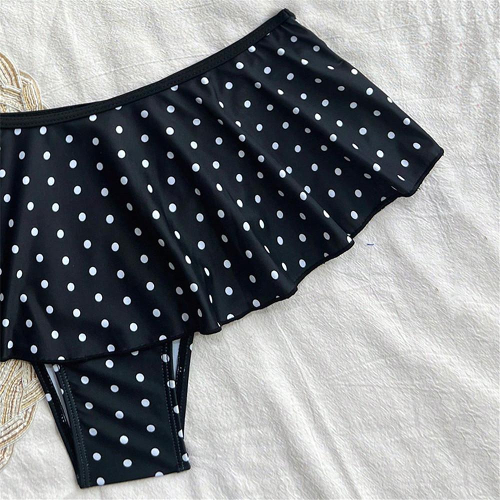 Cute Dot Print Halter String Triangle Bikinis Sets Ruffled Swimwear Sexy Swimsuit Women 2026 Beach
