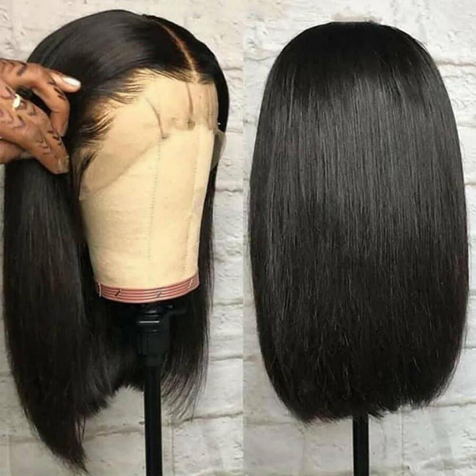 Bone Straight Short Bob Wigs Glueless Lace Front Human Hair Wigs 13x4 HD Transparent Lace Frontal