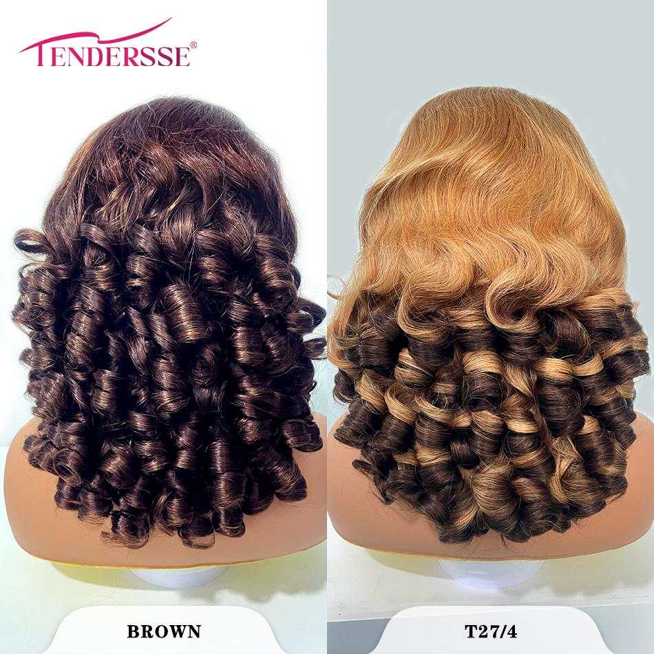 100% Vietnamese Raw Hair Wigs 250 Density Ombre Double Drawn Bouncy Curly Loose Wave 13x4 HD Lace