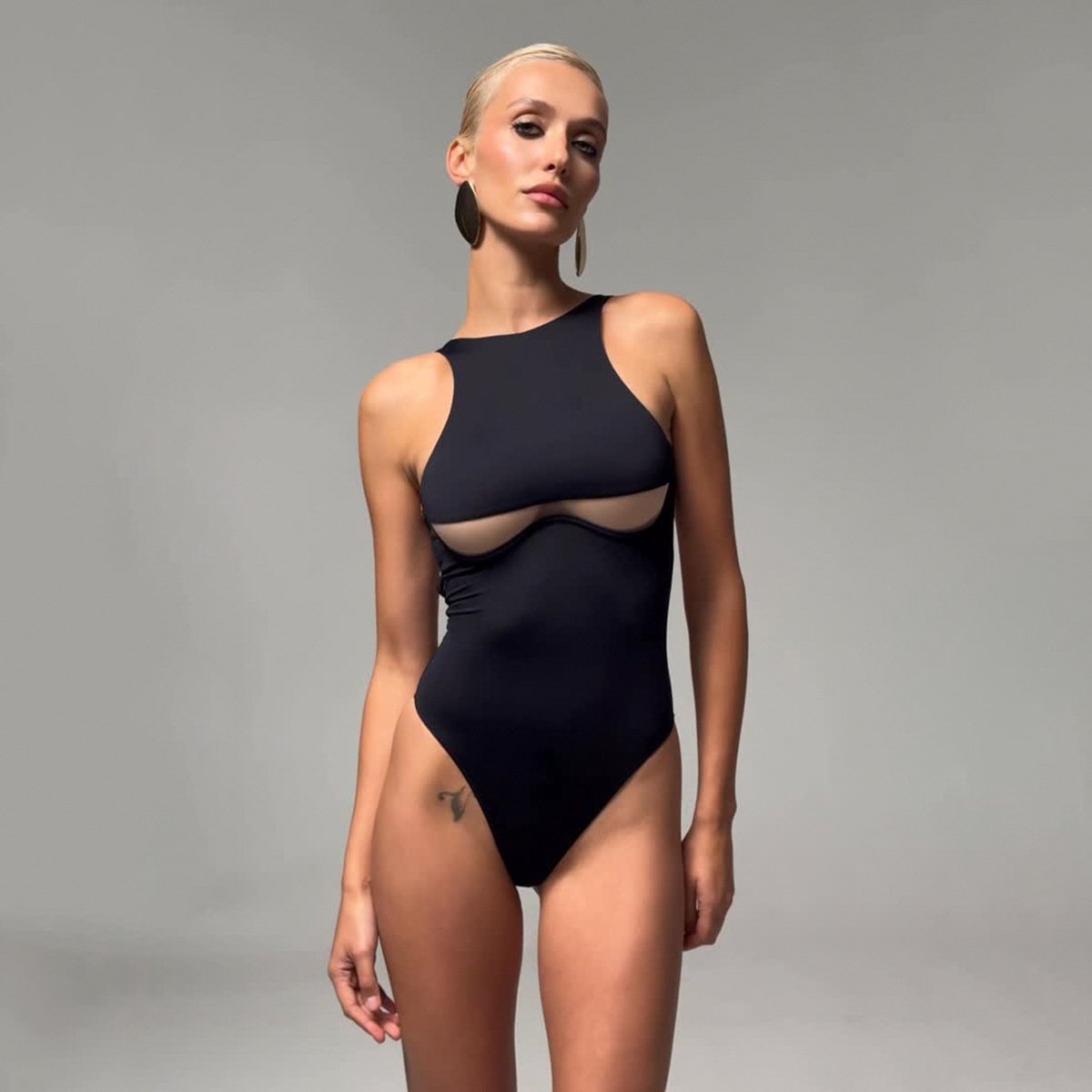 Bikini One Piece Swimsuit 2026 Vintage Black Swimwear Women Swimsuit Push Up Bathing Suit Beachwear