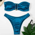 Sexy U Shaped Bandeau Bikinis Sets Mujer Strapless Swimwear Women Gold Swimsuit Bathing Suit