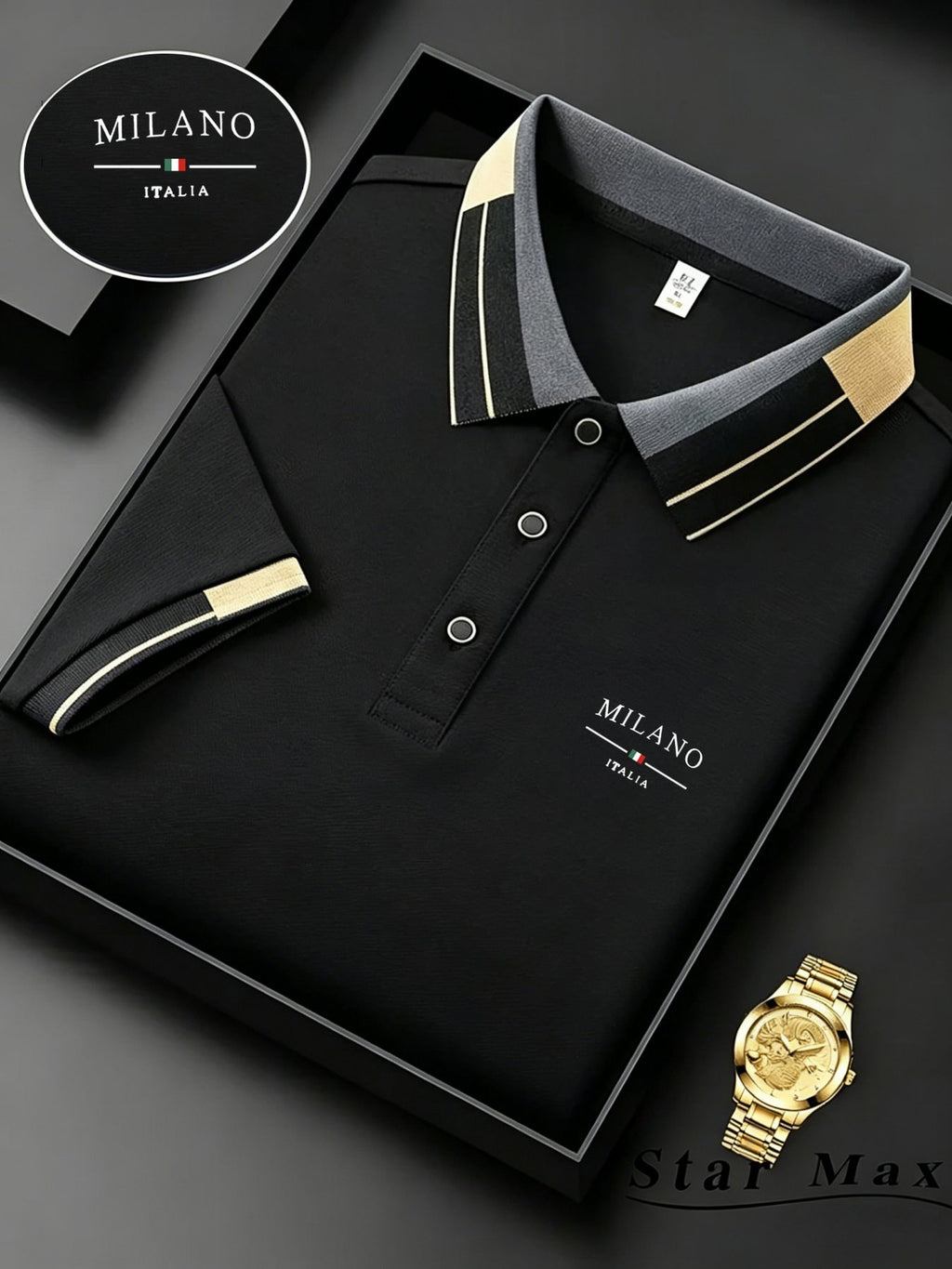 Mens luxury short sleeve polo shirt with horse embroidery Milan style summer casual t shirt men