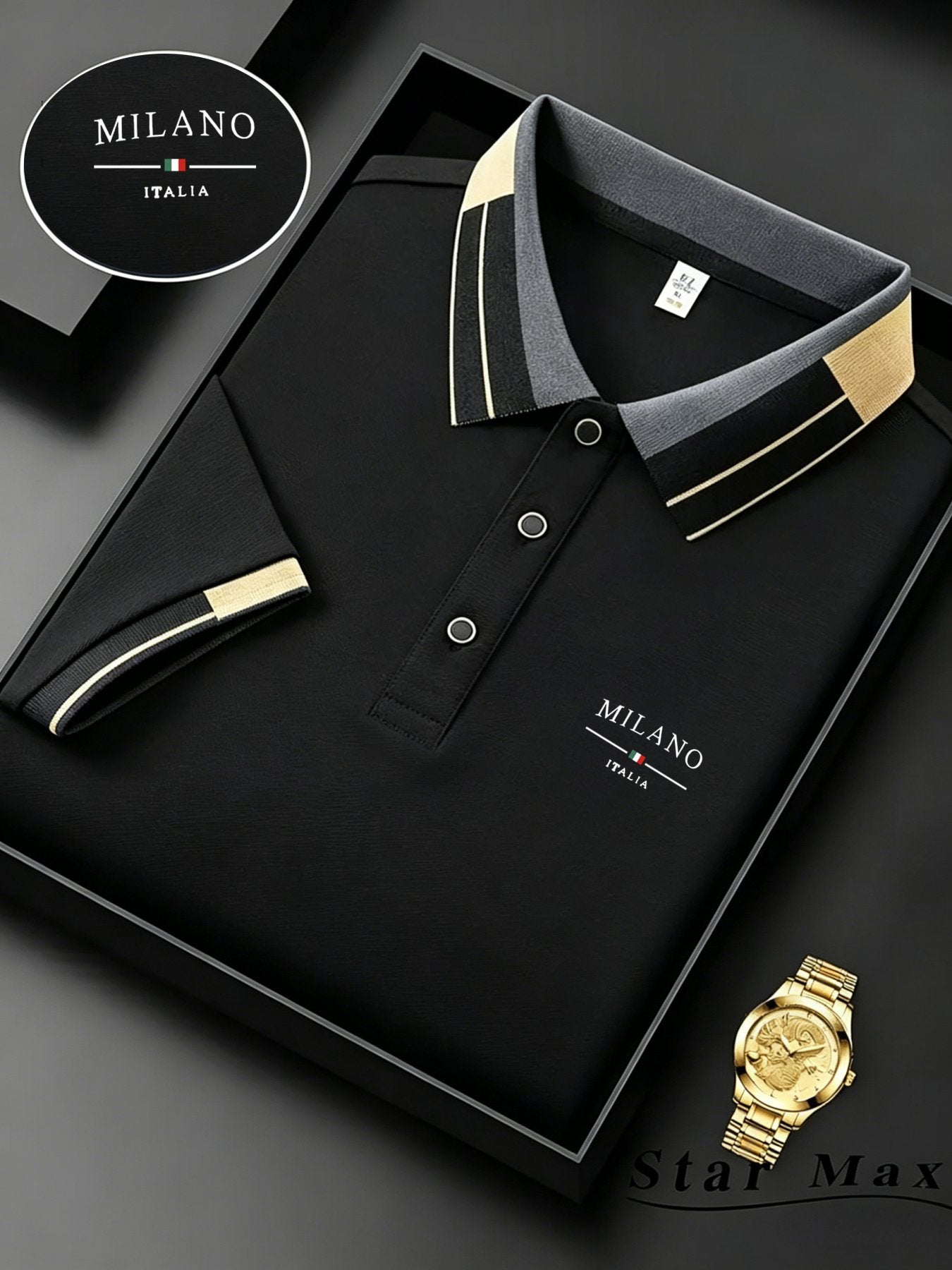 Mens luxury short sleeve polo shirt with horse embroidery Milan style summer casual t shirt men