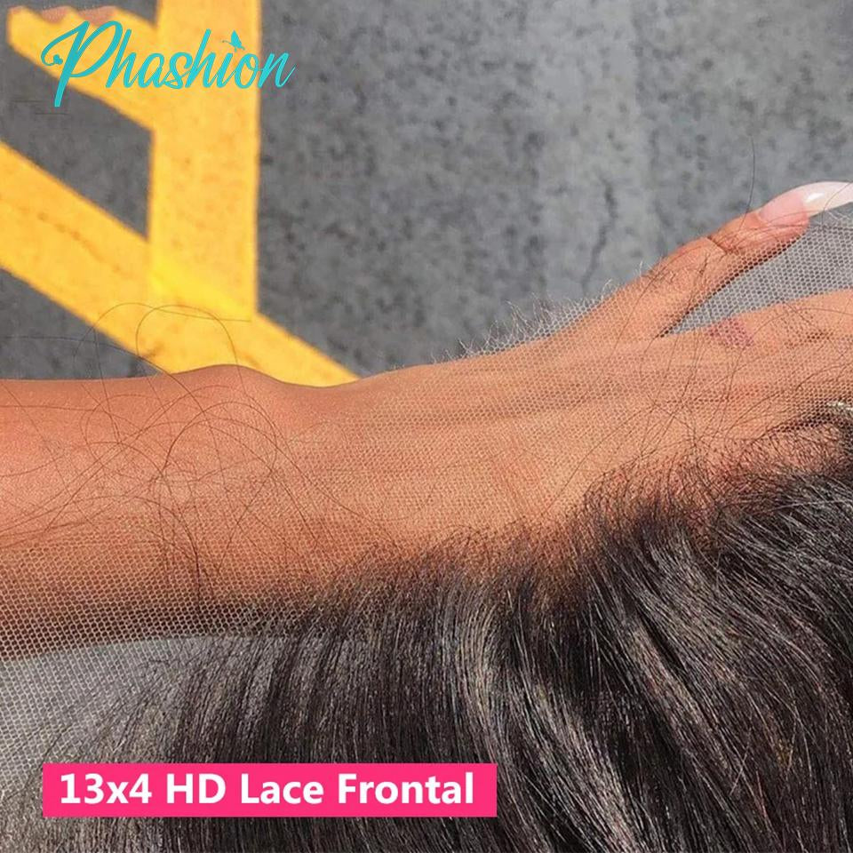 Phashion HD 13x6 13x4 Lace Frontal Straight Pre Plucked 4x4 5x5 6x6 Swiss Full Closure Only Natural