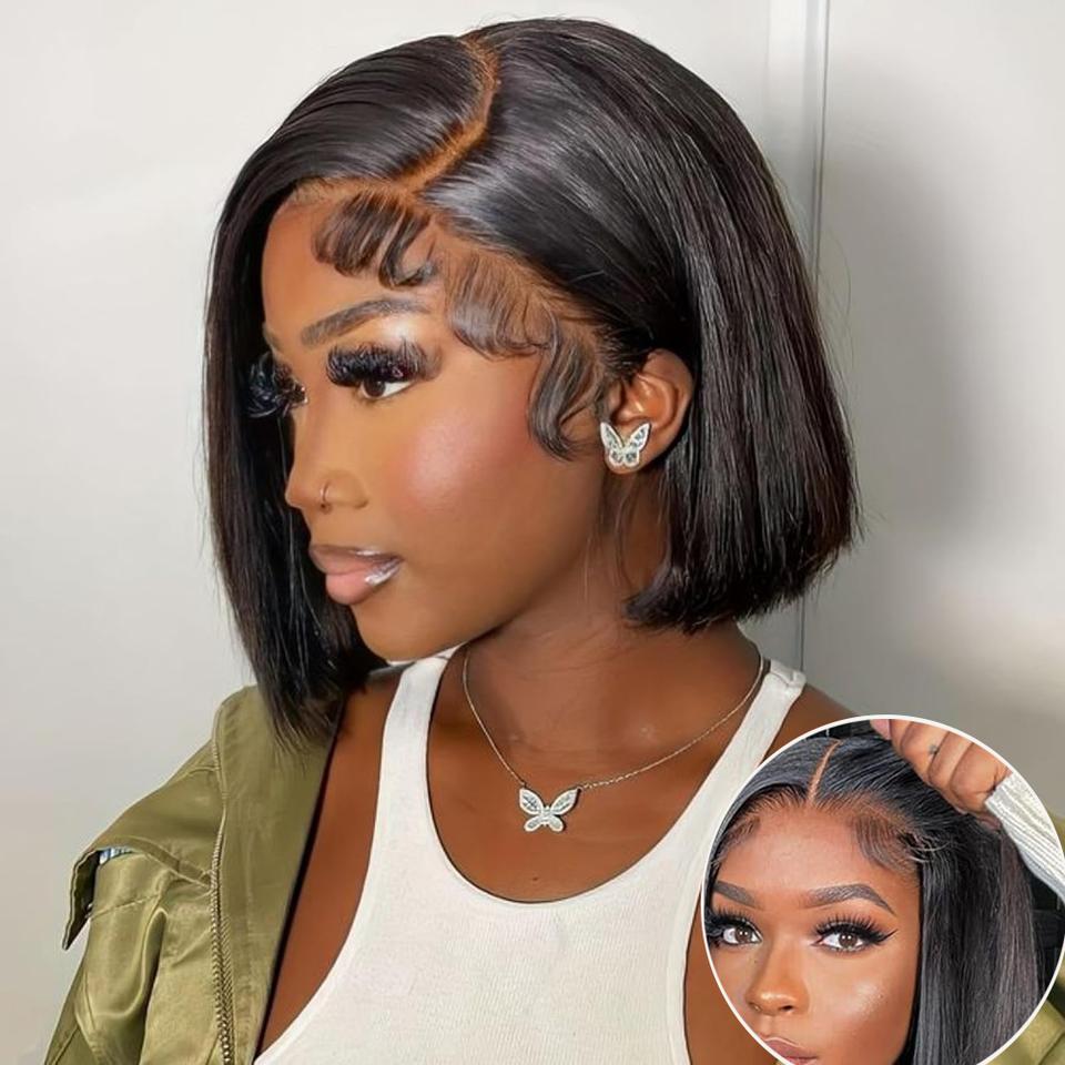Wear and Go Glueless Wig Bob Human Hair Straight Short Bob Wig Human Hair Gluleless Wigs For