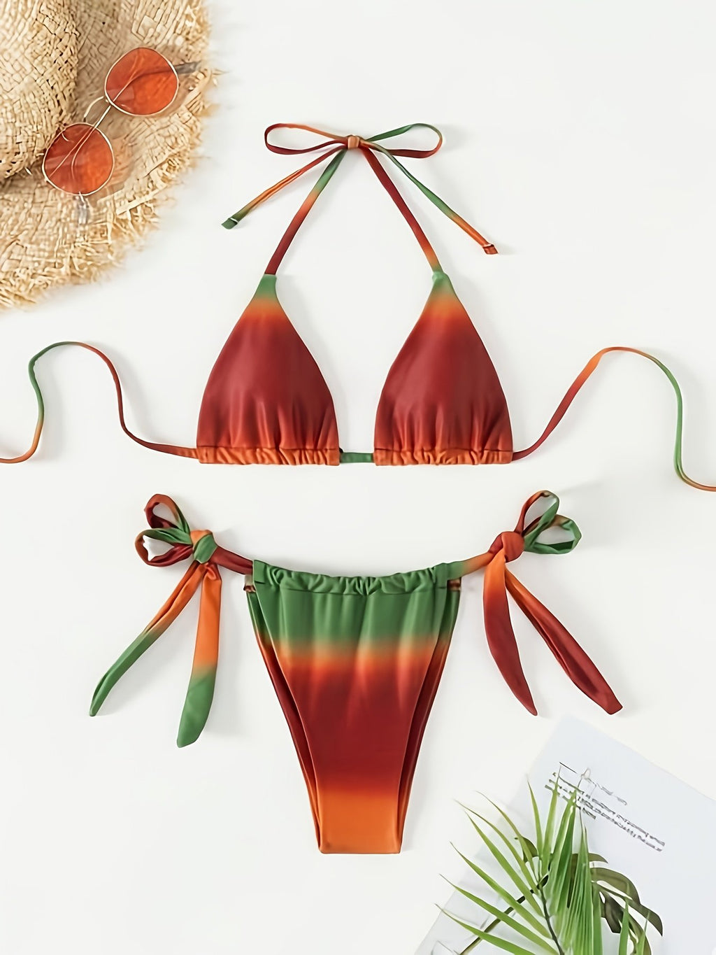 New Gradient Color Bikini Swimsuit European and American Three-Point Style Sexy Swimsuit for Women