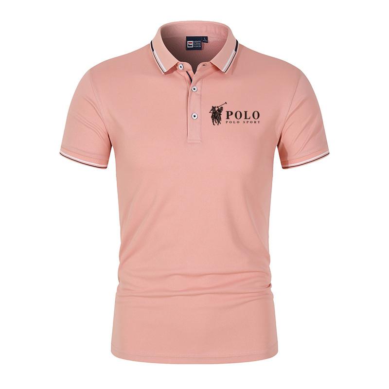 Mens premium summer polo shirt quick drying breathable casual business fashion sports short sleeved